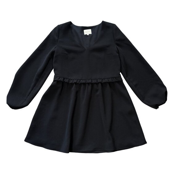 Sezane Penelope Dress black Size 34 / US 2 v-neck long sleeve mini 4 XS S - Picture 7 of 14